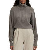Darla Half Zip Knit - Silver Melange