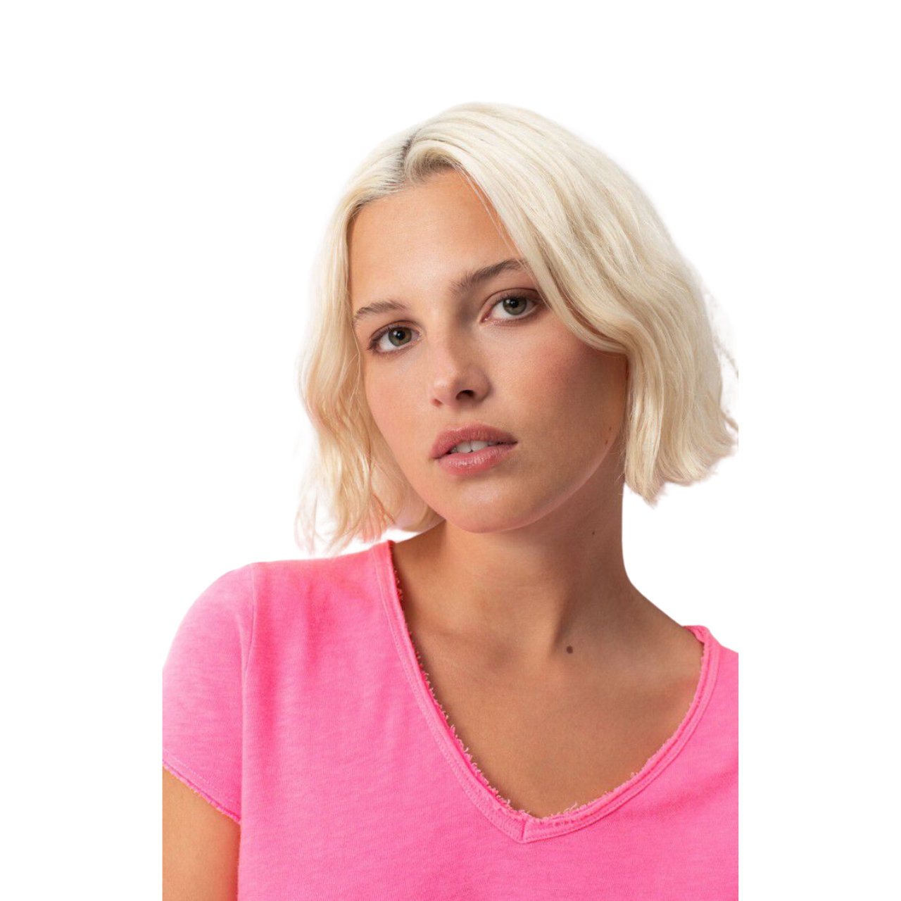 Sonoma Tee Raw Hem Fluo Pink