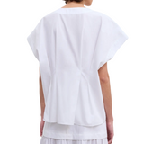 Cinched Cotton Top White