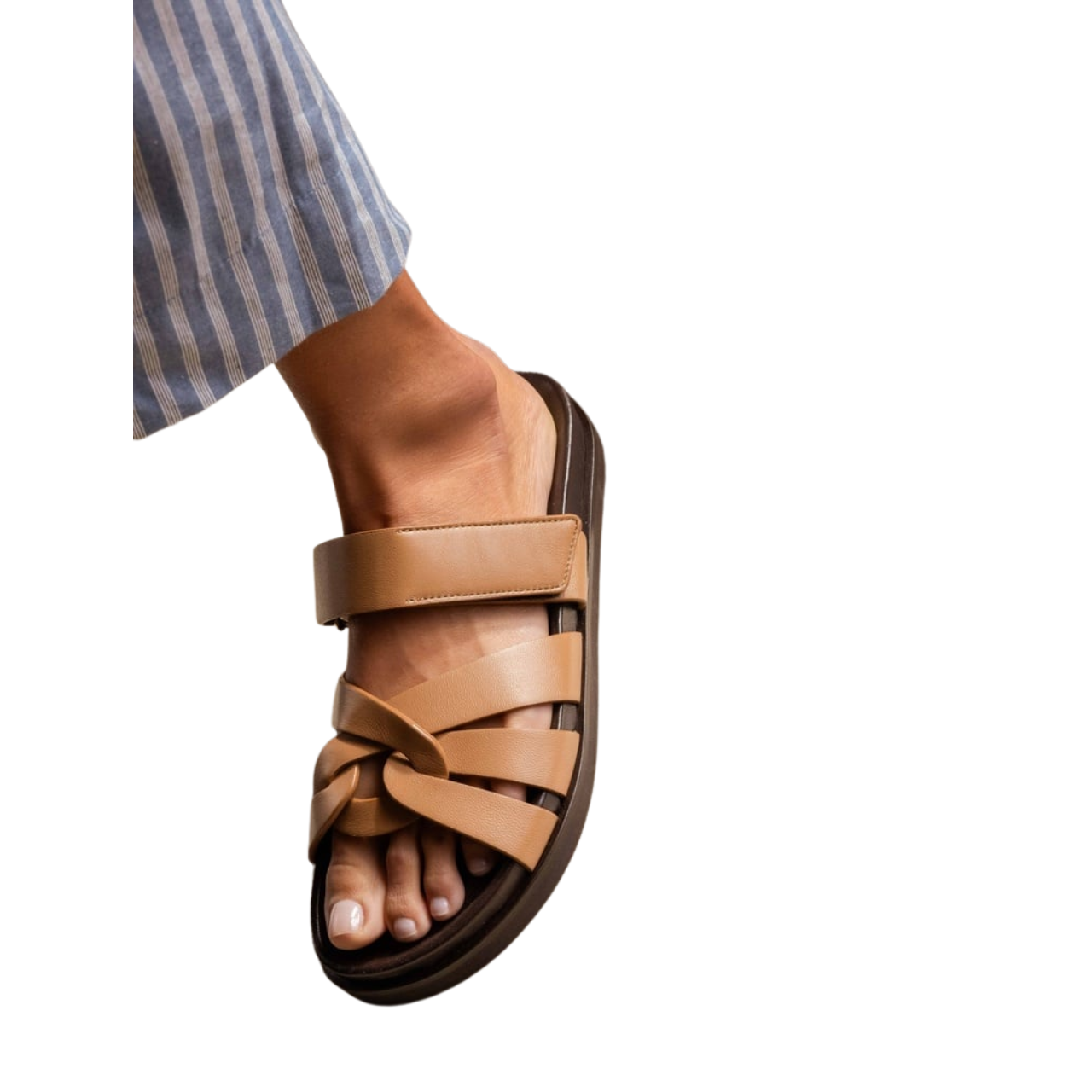 Atlas Flat Sandals Hazelnut
