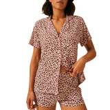 Short Pyjama Set - Liquorice Leopard