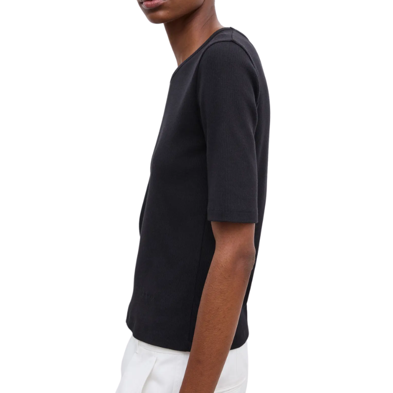 Fitted Rib Tee Black