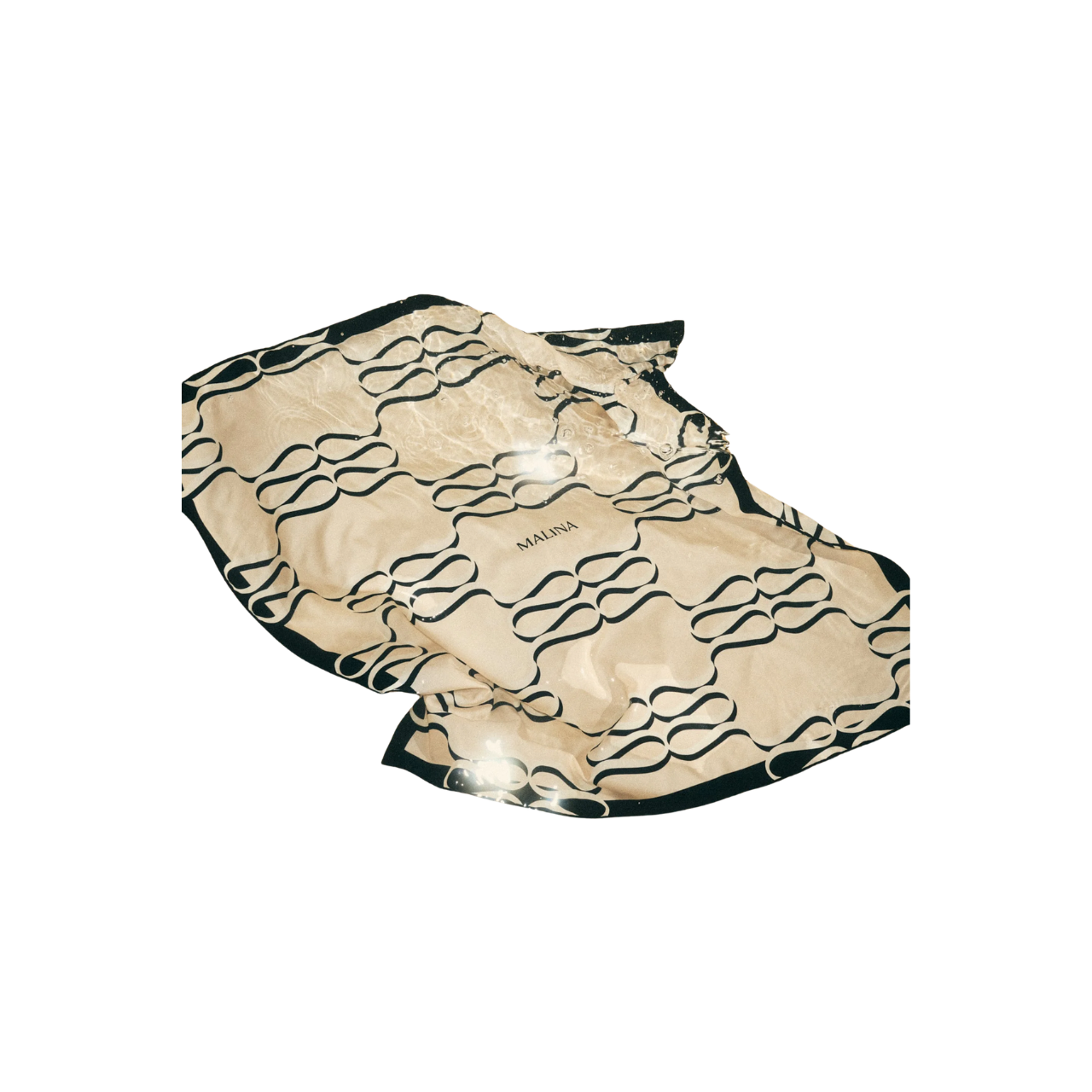 Silk Twill Scarf Monogram Cream