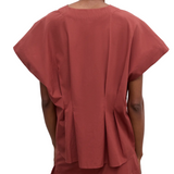 Cinched Cotton Top Red