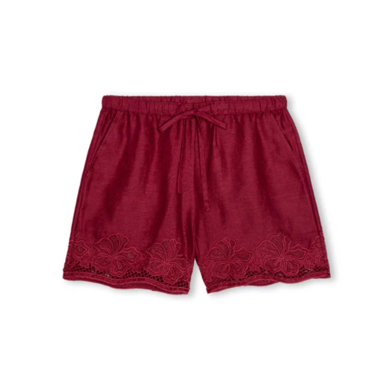 Jenner Shorts Hibiscus Embroidery
