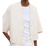 Short Wool Cardigan Off White