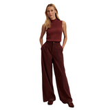 Anastasia Rib Knit Tank Maroon
