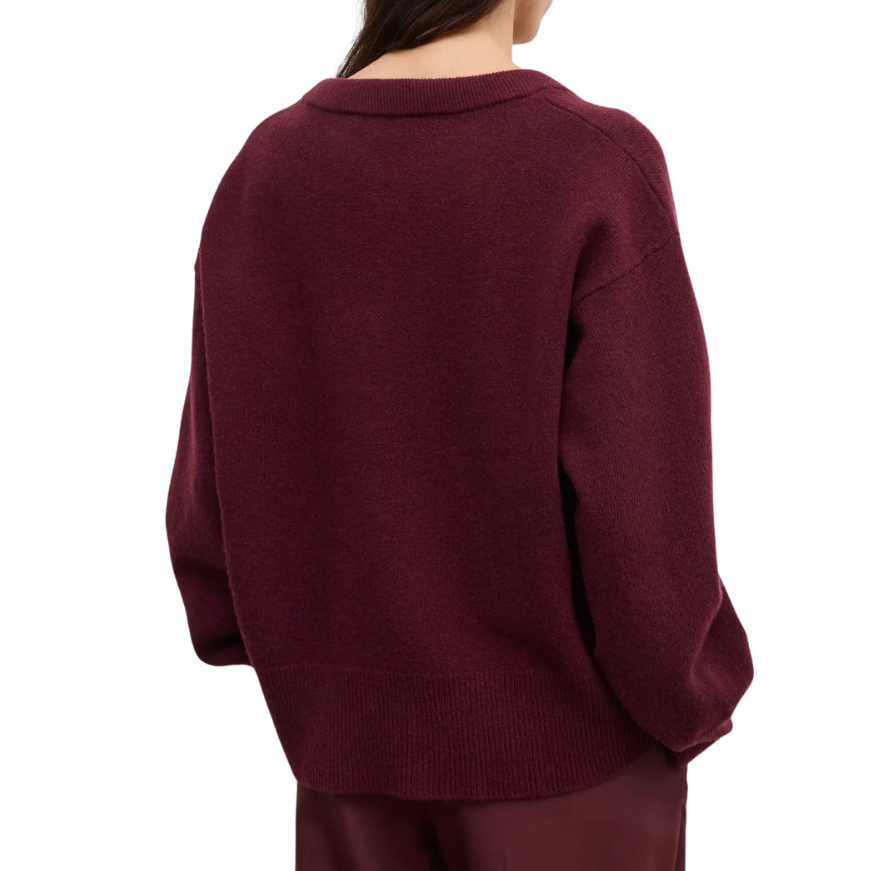 Soft Wool Scoop Knit Burgundy