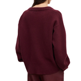 Soft Wool Scoop Knit Burgundy
