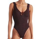 Celine Swimsuit Metallic Choco