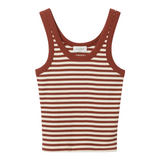 Ribbed Tank Top White/ Red