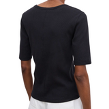 Fitted Rib Tee Black
