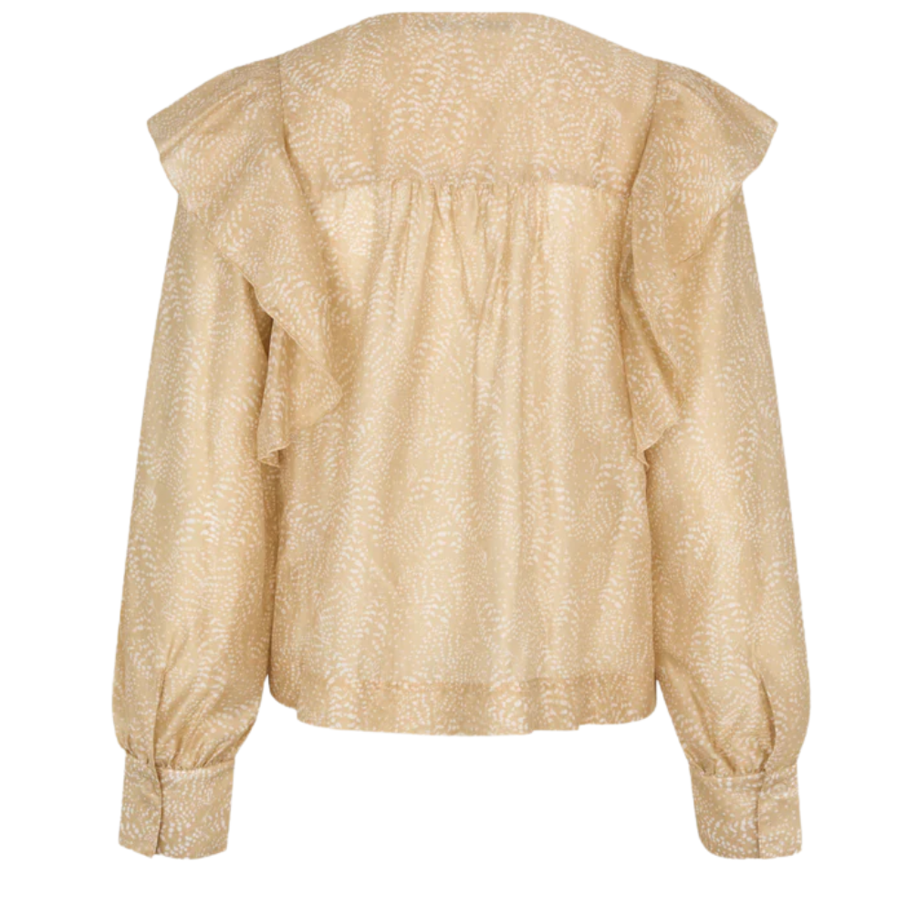 Hide Ruffle Blouse Tan