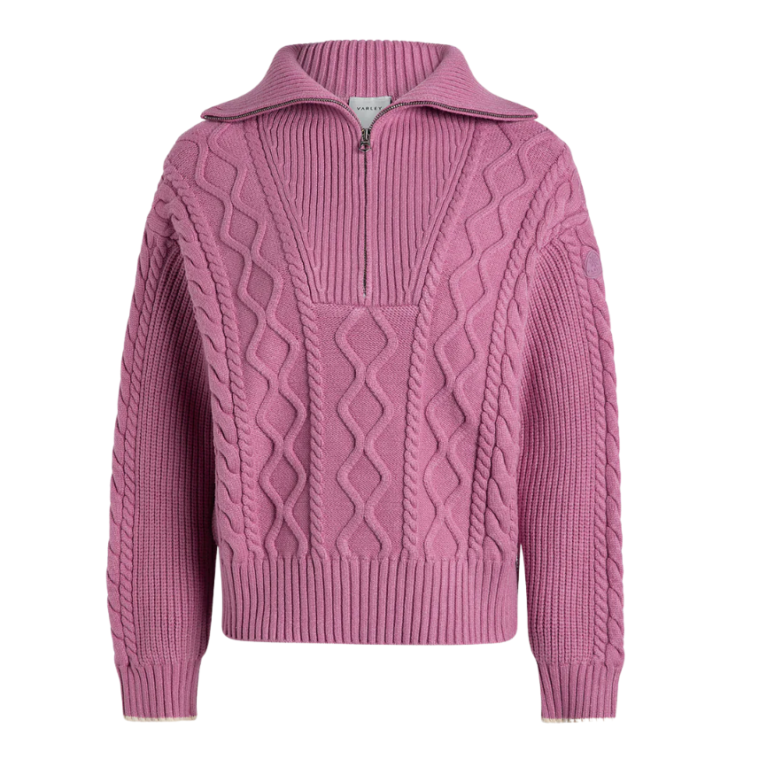 Didi Relaxed Cable Half Zip Mauve