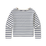 Boat Neck Slim Marine Stripe Long Sleeve T-Shirt
