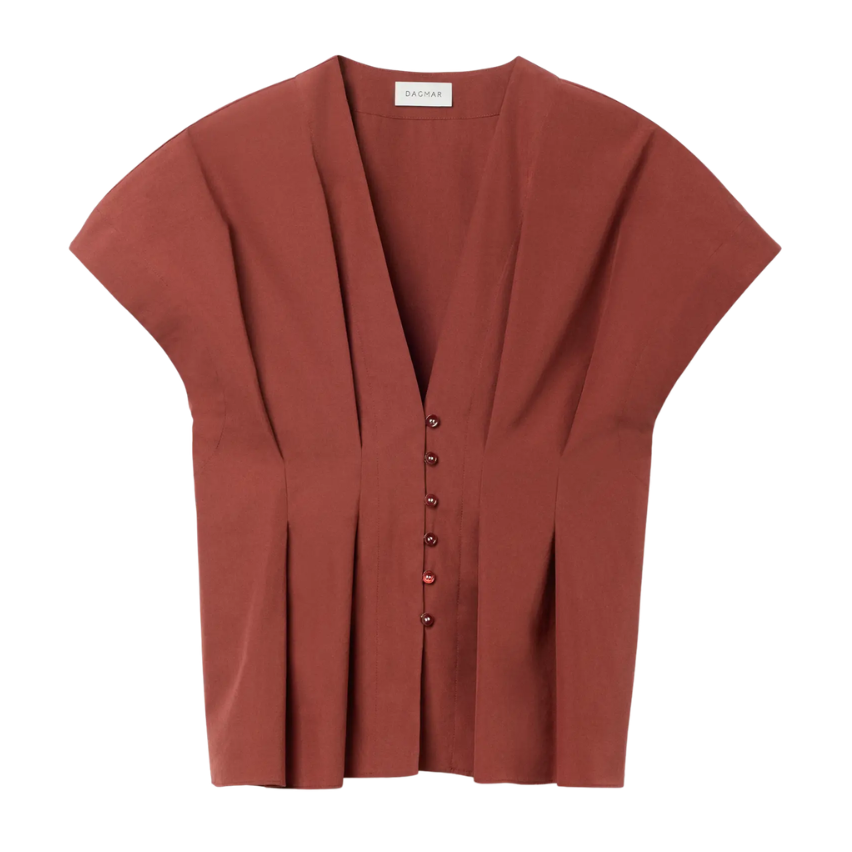 Cinched Cotton Top Red