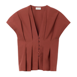 Cinched Cotton Top Red