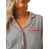 Ecovero Pyjama LS Top - Midnight Stripe