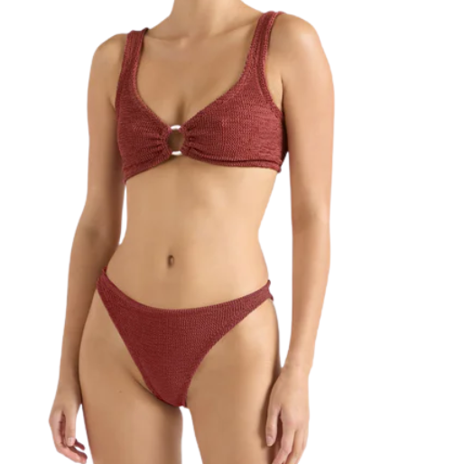 Julia Gold Hoop Bikini Metallic Rosewood
