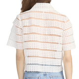 The Lattice Crochet Blouse Cream