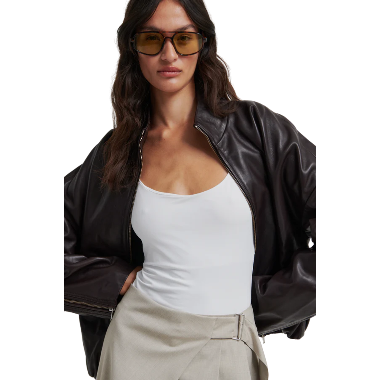 Boston Leather Jacket Fudge