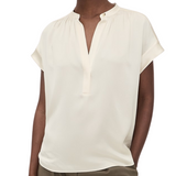 Gathered Nk Cap Blouse Creme