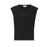Contrast Knit Top Black
