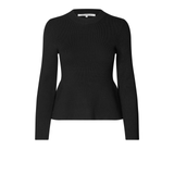 Stinna Knit Peplum Black