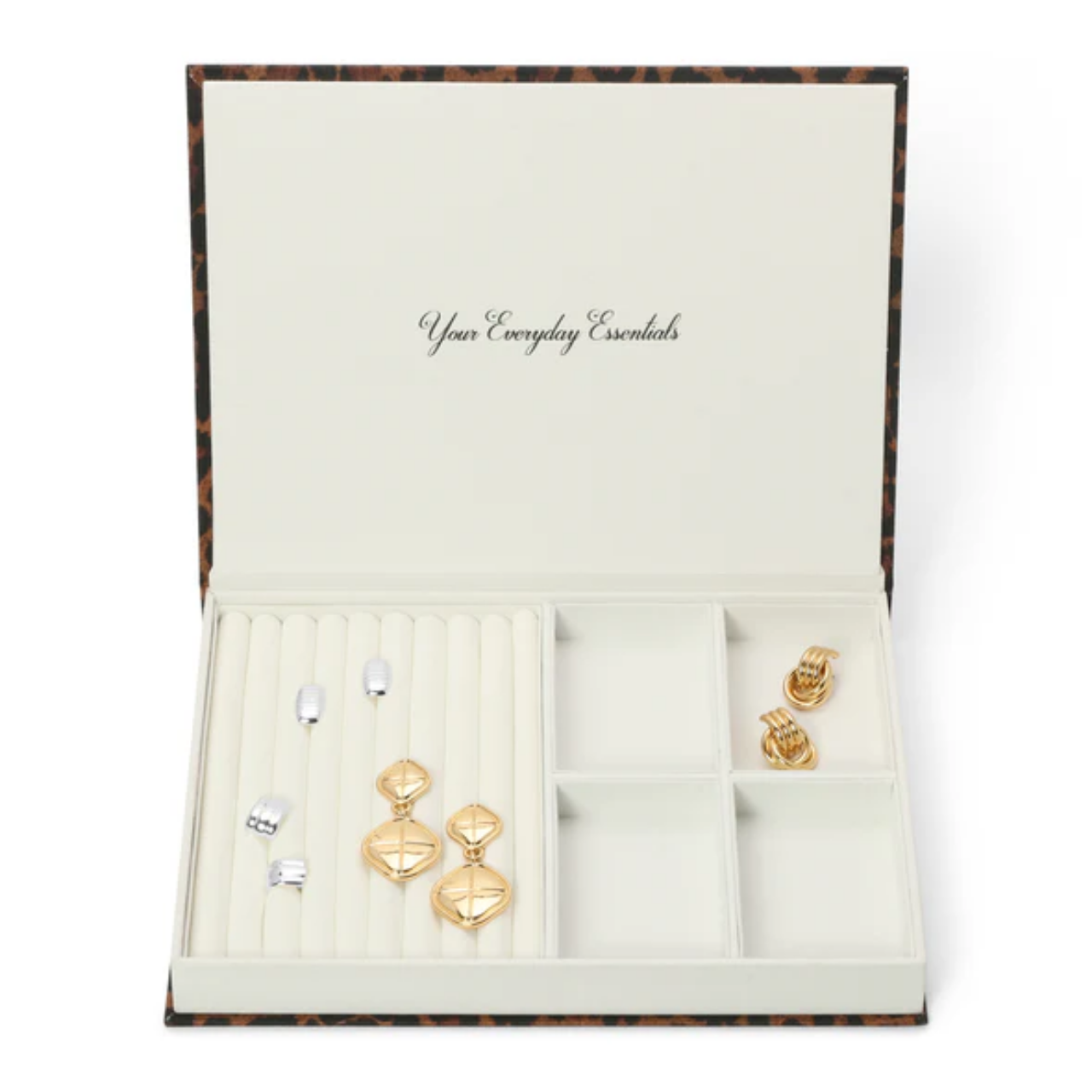Book Jewellery Box Textured Leopard