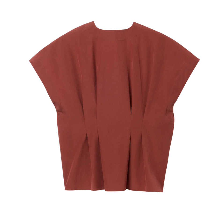 Cinched Cotton Top Red