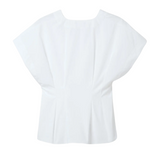 Cinched Cotton Top White