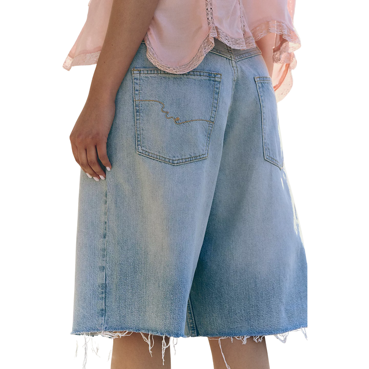 Montana Shorts Raw Hem Cowgirl Blues