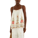 Flower Embroidery Sleeveless Tunic