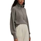 Darla Half Zip Knit - Silver Melange