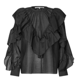Fria Frill Blouse  Black