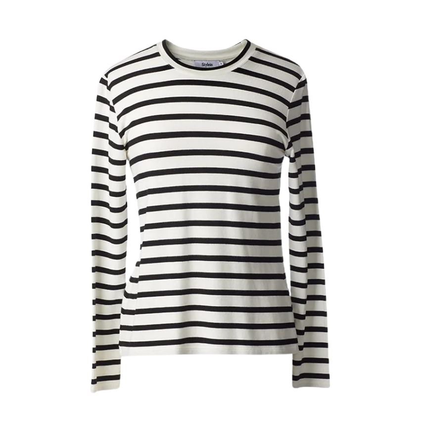 Jersey LS Top White Stripe