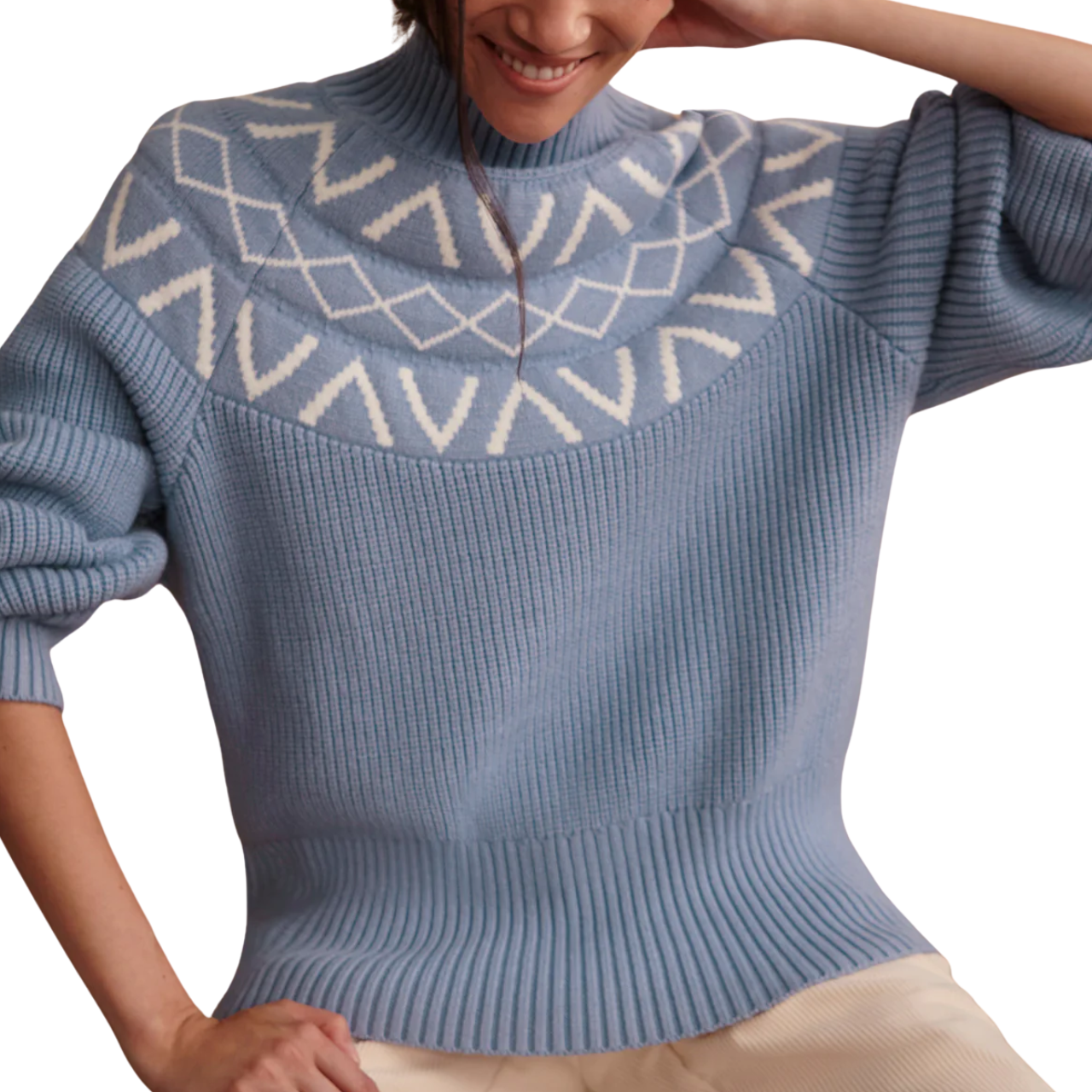 Marcie Fairisle Yoke Knit Blue