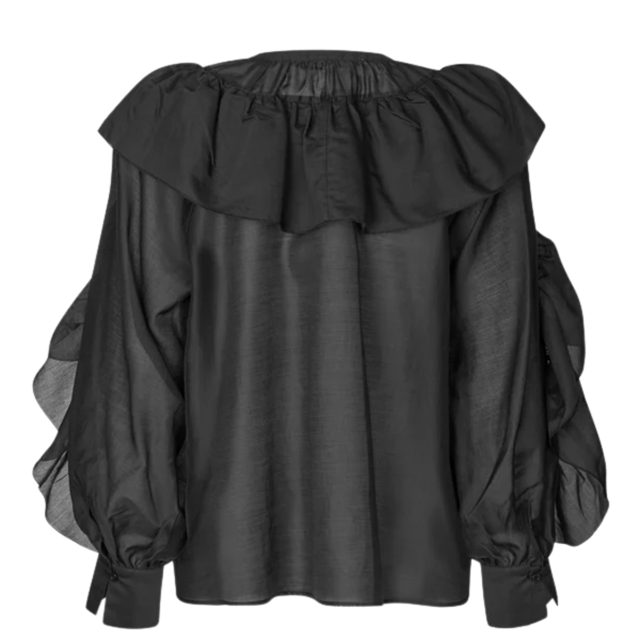Fria Frill Blouse  Black