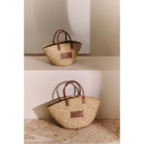 Large Monogram Straw Tote Cognac