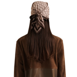 Silk Twill Monogram Scarf Beige