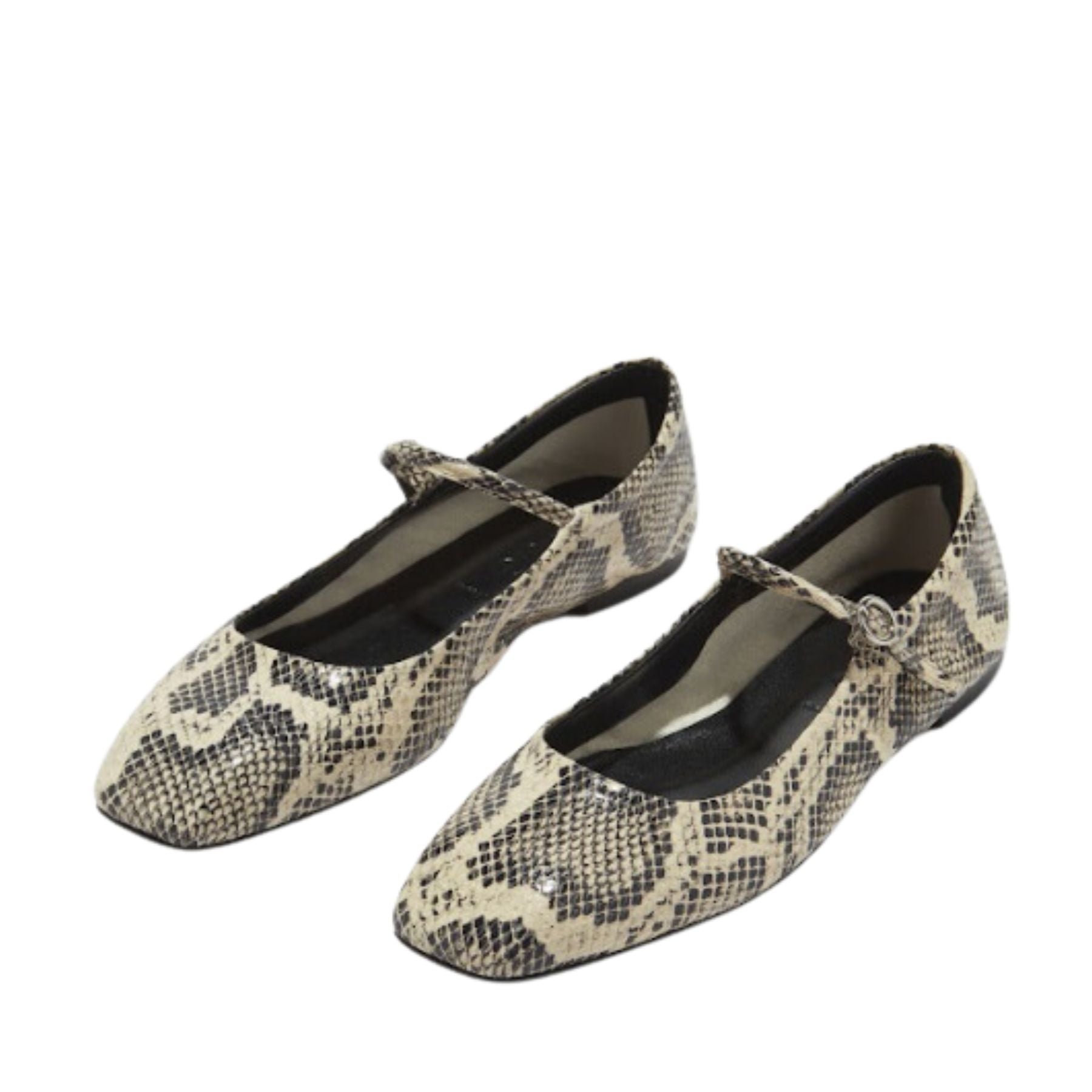 Uma Snake Print Goat Leather- Creamy