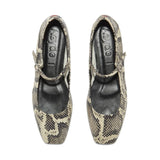 Uma Snake Print Goat Leather Creamy