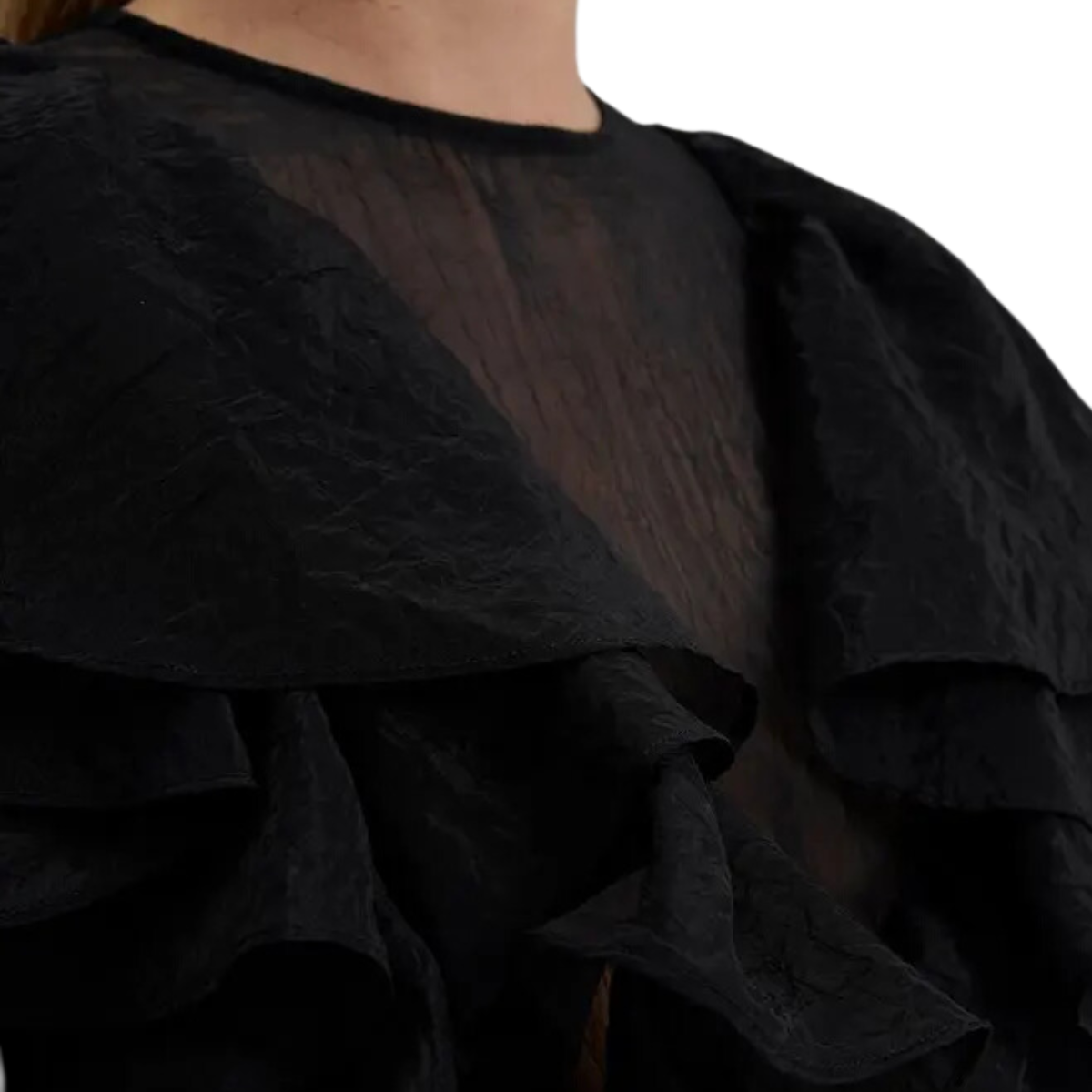 Alexia Organza Frill Blouse Black