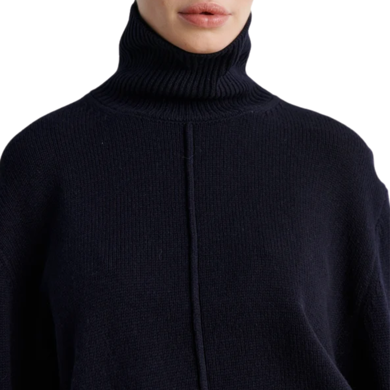 Alpha Knit Slit T-Neck Night Sky
