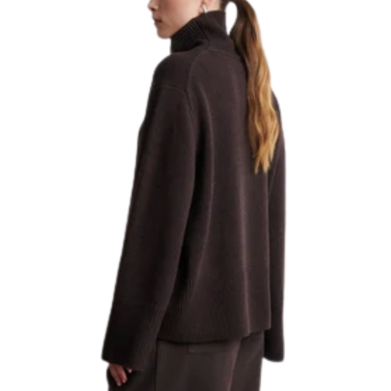 Alpha Knit T Neck Brown