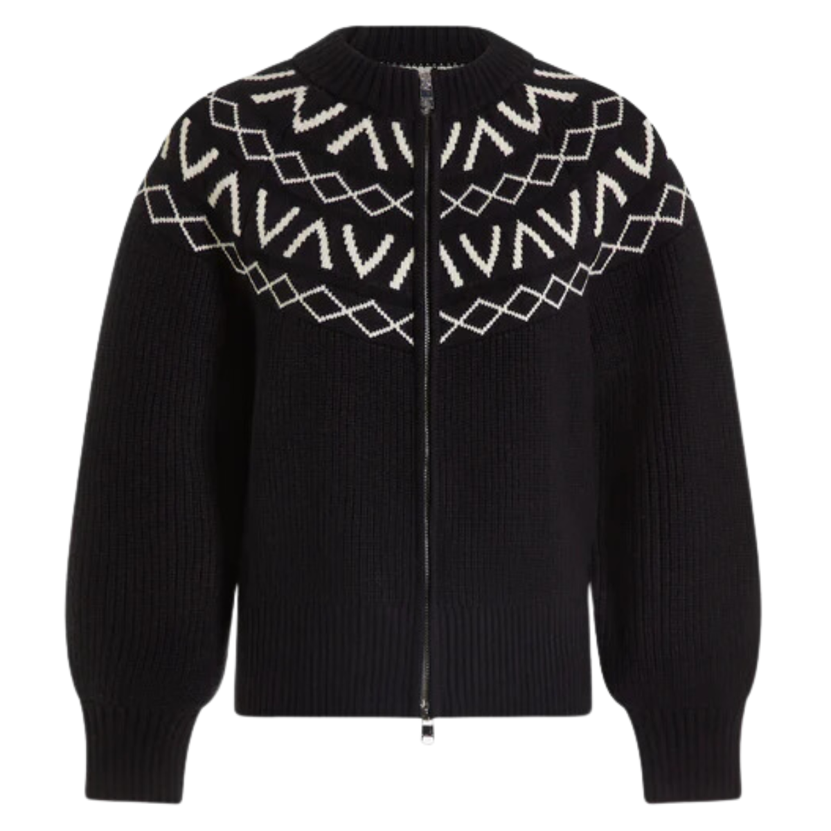 Alys Fairisle Knit Jacket Black