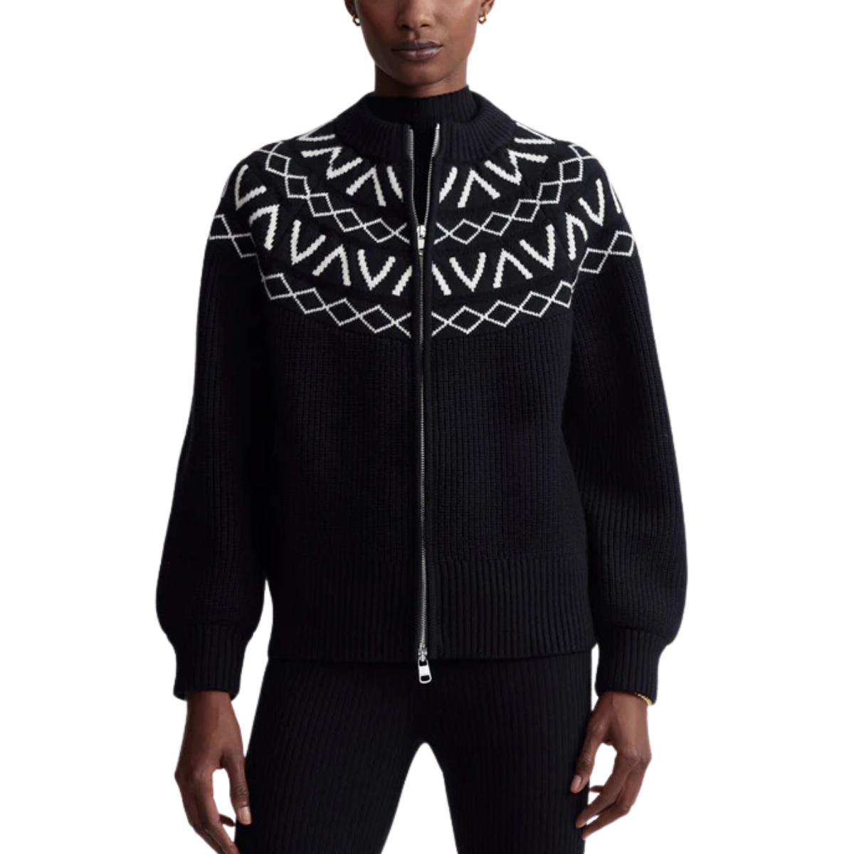 Alys Fairisle Knit Jacket Black