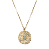 Amazonite Disc Necklace Gold
