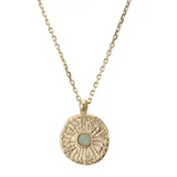 Amazonite Disc Necklace Gold