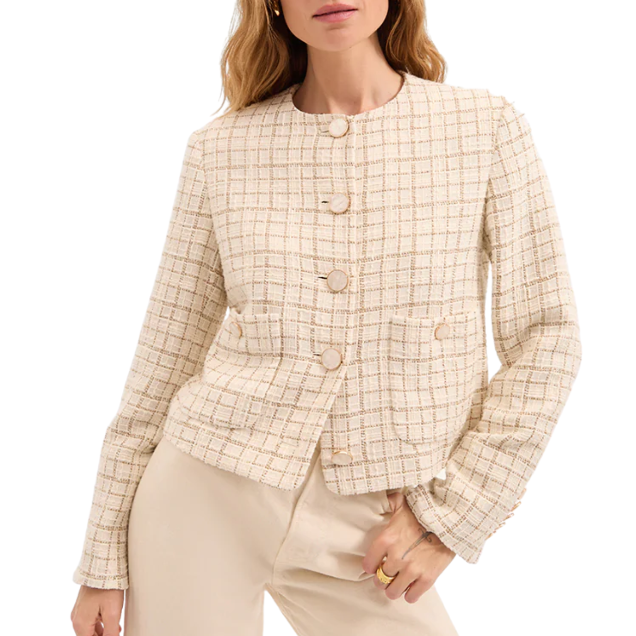 Andrea Jacket Dove Gold Lurex